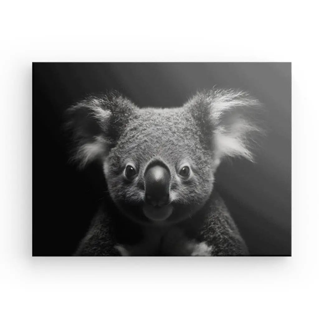 Tableau Portrait Koala Mignon Noir et Blanc - #tag1# - #tag2# 