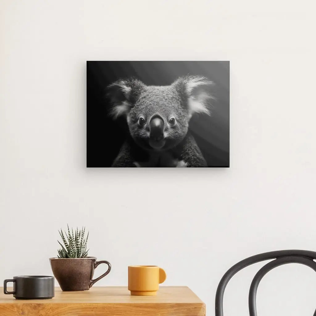 Tableau Portrait Koala Mignon Noir et Blanc - #tag1# - #tag2# 
