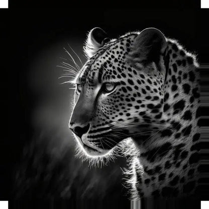Tableau Jaguar Panthère Jungle Animal Sauvage Noir et Blanc - #tag1# - #tag2# 