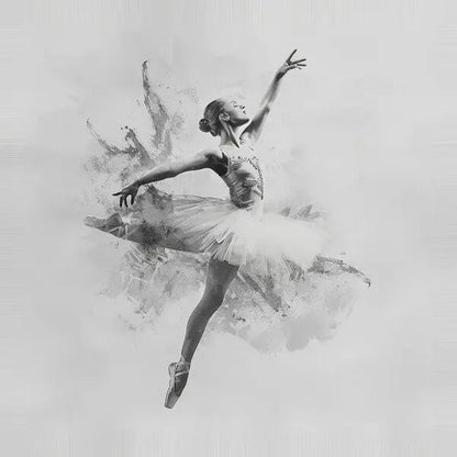 Tableau Danseuse Etoile Classique Peinture Noir et Blanc - #tag1# - #tag2# 