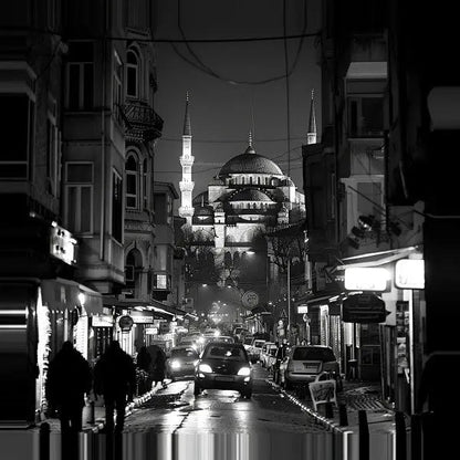 Tableau Photographie Nocturne Istambul Noir et Blanc - #tag1# - #tag2# 