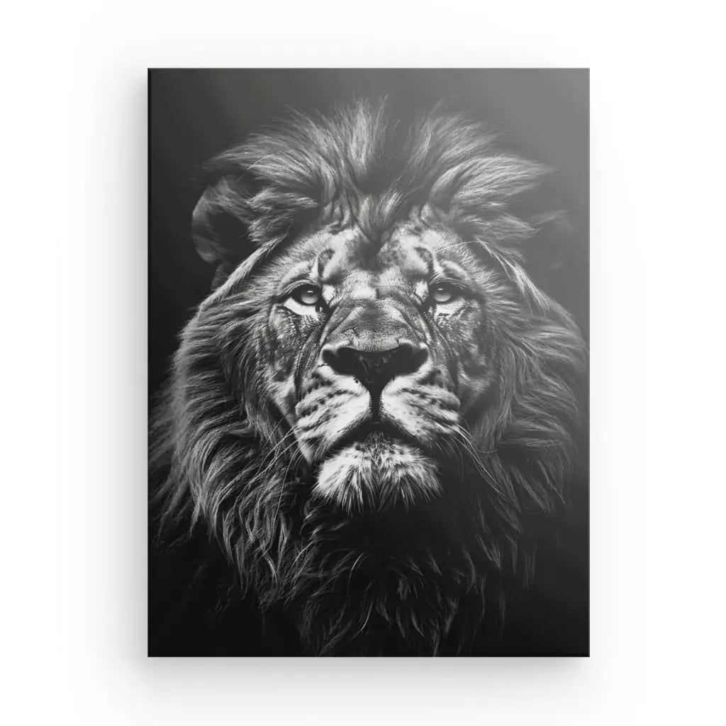 Tableau Lion Gros Plan Noir et Blanc - #tag1# - #tag2# 