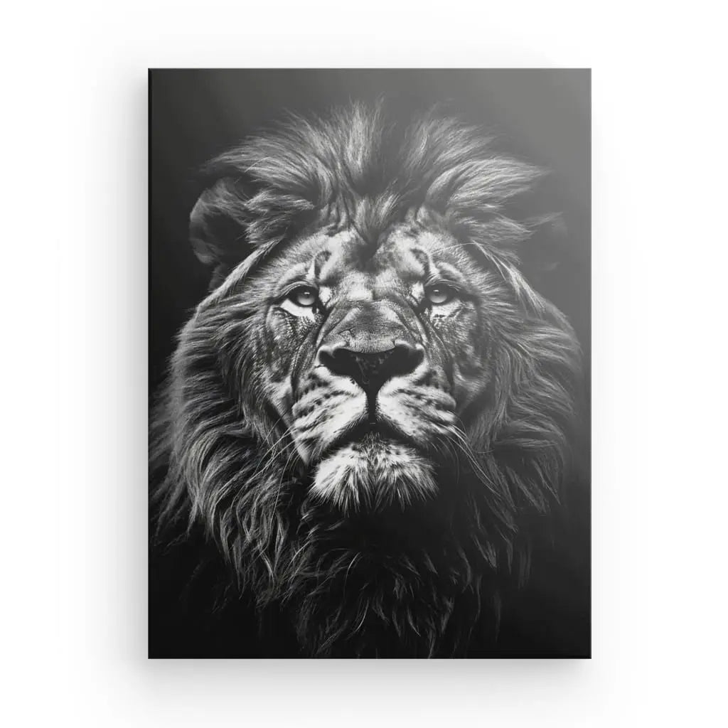 Tableau Lion Gros Plan Noir et Blanc - #tag1# - #tag2# 
