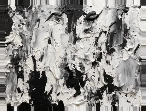 Tableau peinture acrylique épaisse impression noir et blanc - #tag1# - #tag2# 