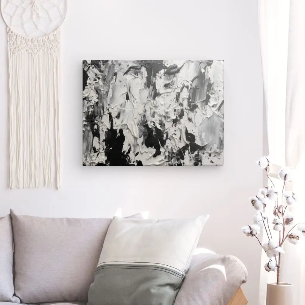 Tableau peinture acrylique épaisse impression noir et blanc - #tag1# - #tag2# 