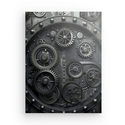 Tableau Steampunk Noir et Blanc Engrenages Rouages - #tag1# - #tag2# 