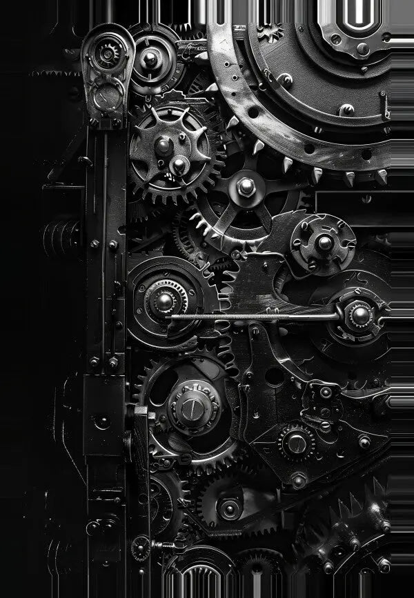 Tableau Style Steampunk Noir et Blanc - #tag1# - #tag2# 