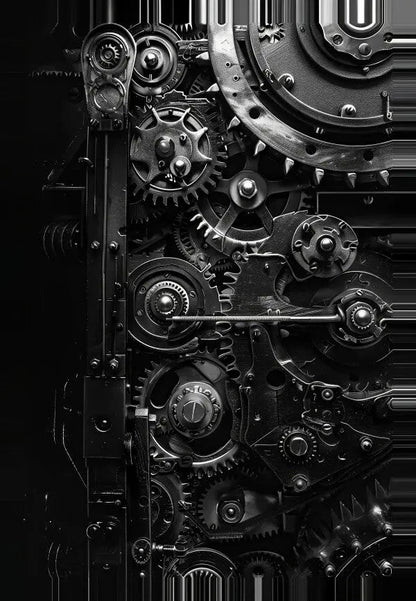 Tableau Style Steampunk Noir et Blanc - #tag1# - #tag2# 