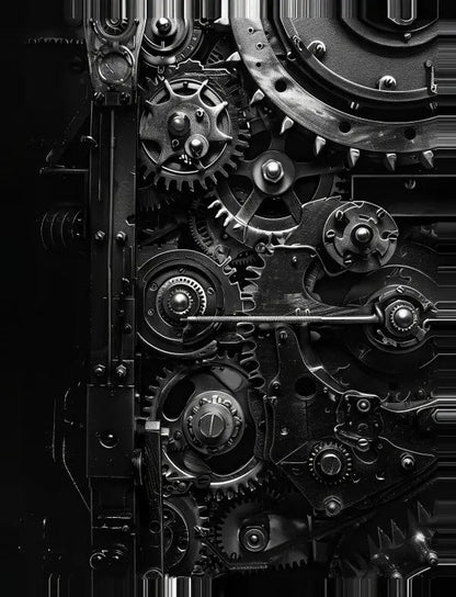 Tableau Style Steampunk Noir et Blanc - #tag1# - #tag2# 