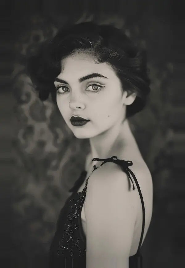 Tableau Femme Vintage Portrait Noir et Blanc - #tag1# - #tag2# 