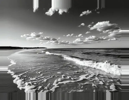 Tableau Paysage Bord de Mer Noir et Blanc - #tag1# - #tag2# 