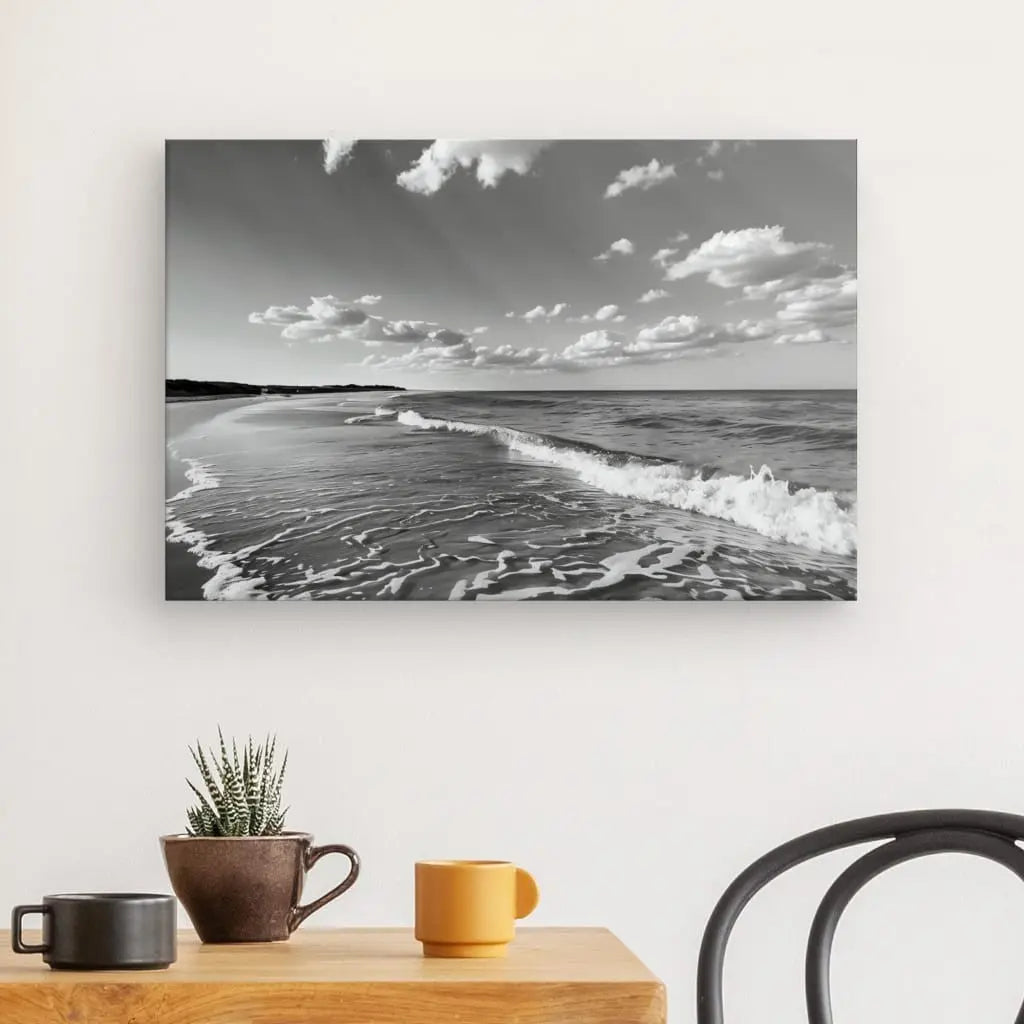 Tableau Paysage Bord de Mer Noir et Blanc - #tag1# - #tag2# 