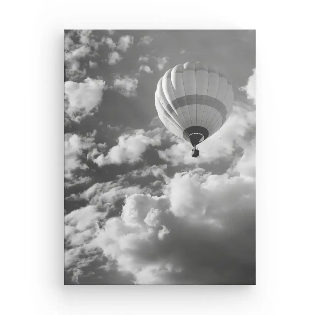 Tableau Montgolfière Ballon Noir et Blanc - #tag1# - #tag2# 