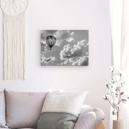 Tableau Montgolfière Aérostat Paysage Ciel Noir et Blanc - #tag1# - #tag2# 