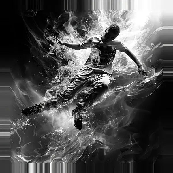 Tableau Danseur Fumée Streetwear Noir et Blanc - #tag1# - #tag2# 