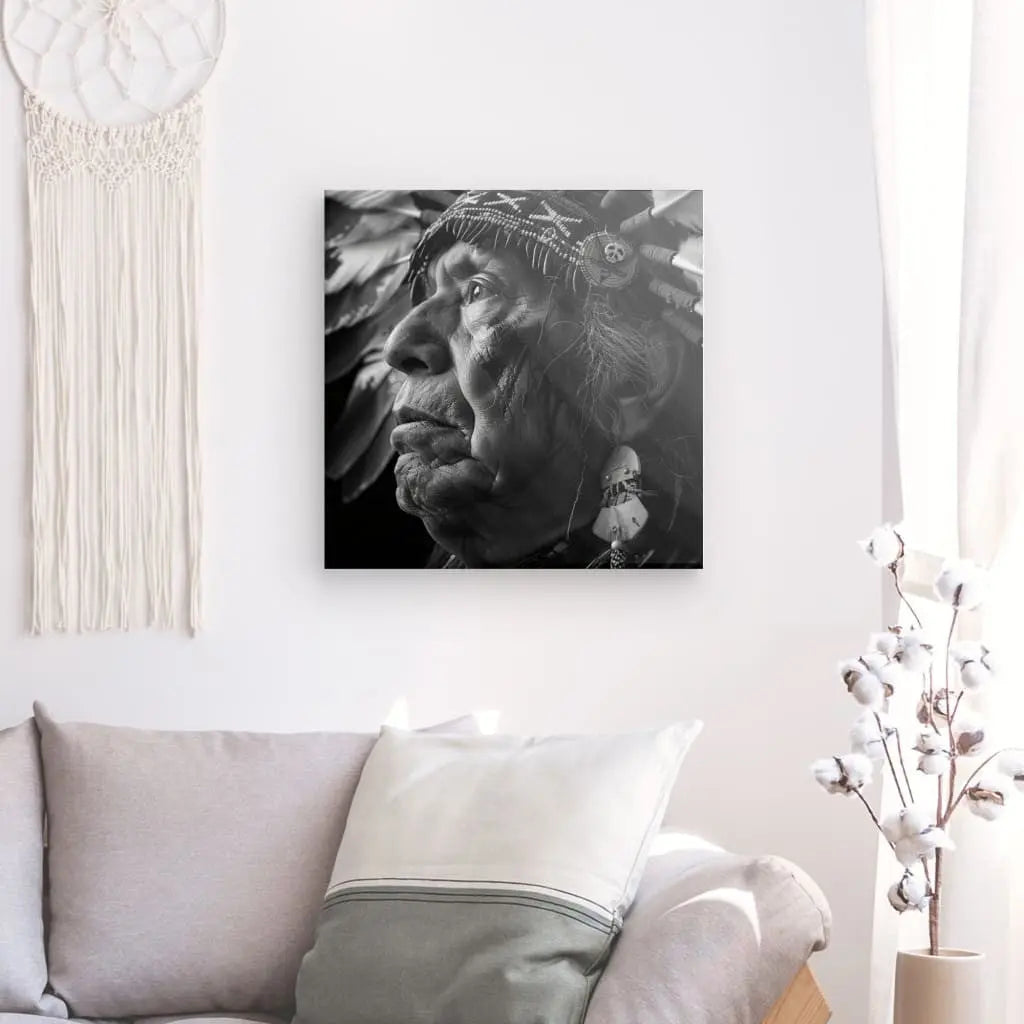 Tableau Indien Géronimo Noir et Blanc - #tag1# - #tag2# 