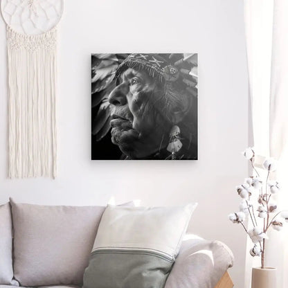 Tableau Indien Géronimo Noir et Blanc - #tag1# - #tag2# 