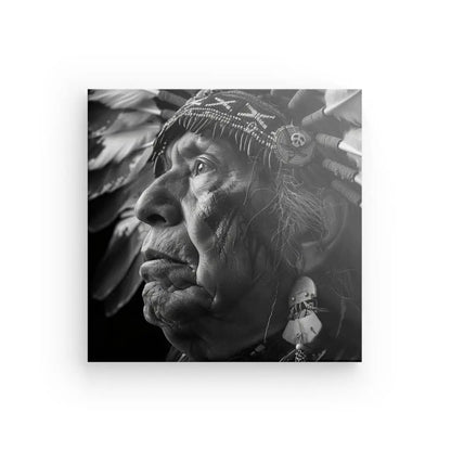 Tableau Indien Géronimo Noir et Blanc - #tag1# - #tag2# 