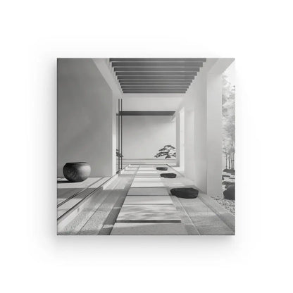 Tableau Espace Détente Architecture Noir et Blanc - #tag1# - #tag2# 