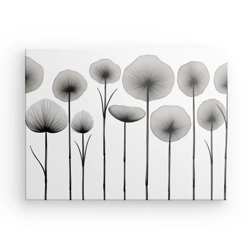 Tableau Fleurs Séchées Végétaux Noir et Blanc - #tag1# - #tag2# 