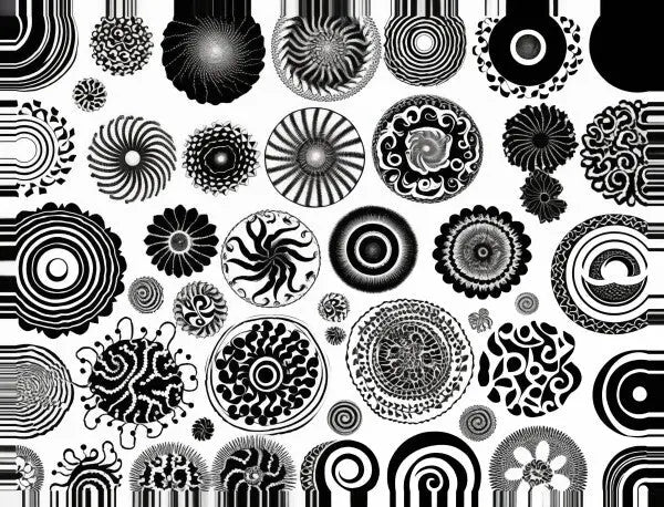 Tableau Formes Géométriques Noires Fond Blanc - #tag1# - #tag2# 