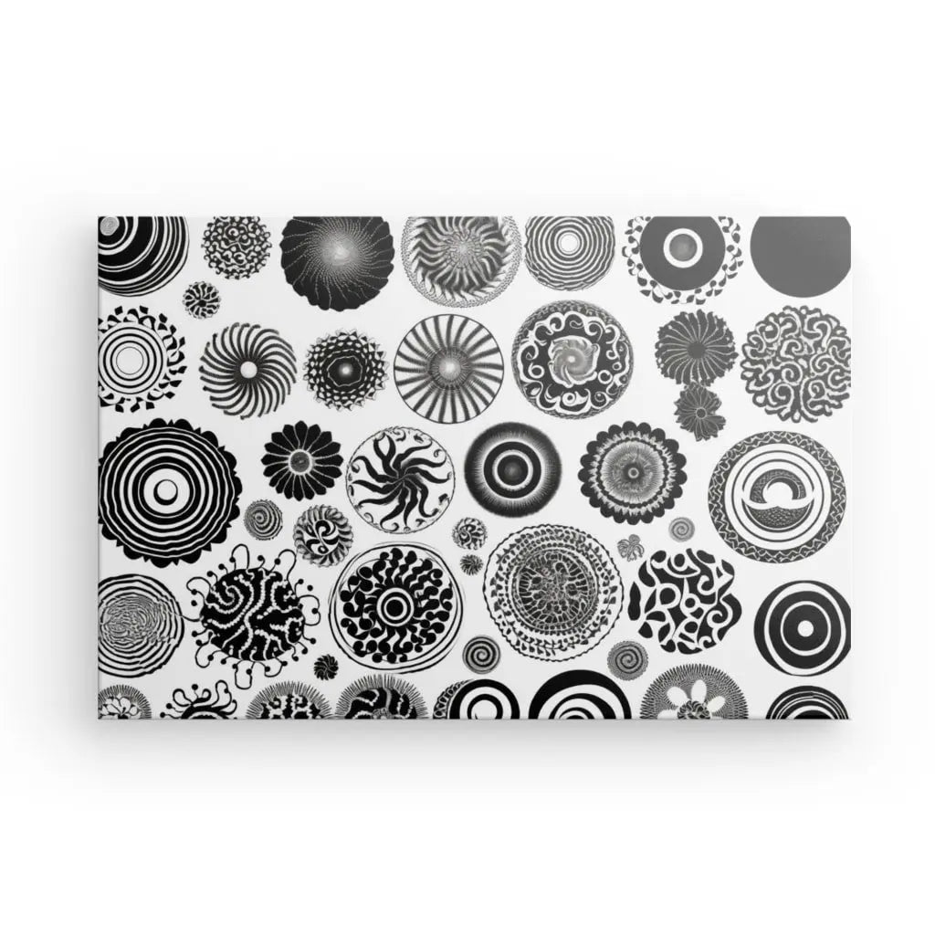 Tableau Formes Géométriques Noires Fond Blanc - #tag1# - #tag2# 
