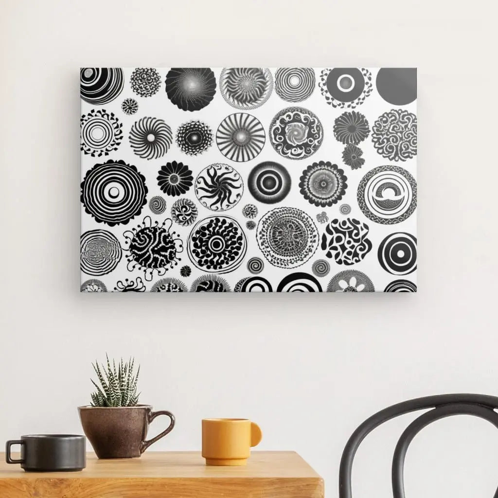 Tableau Formes Géométriques Noires Fond Blanc - #tag1# - #tag2# 