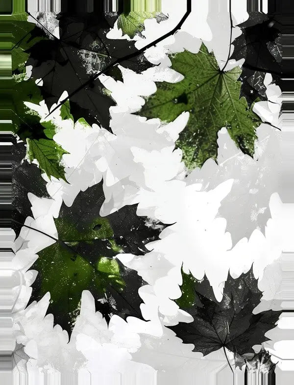 Tableau Végétaux Minimaliste Gris et Vert - #tag1# - #tag2# 