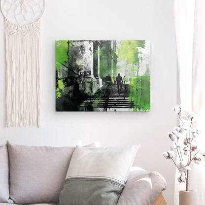Tableau Street Art Noir Blanc Vert - #tag1# - #tag2# 