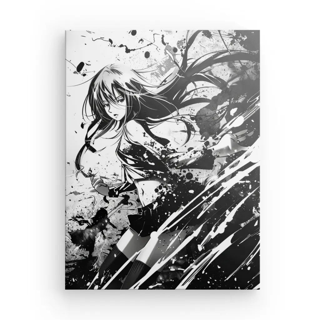 Tableau Manga Femme Anime Noir et Blanc - #tag1# - #tag2# 