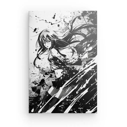 Tableau Manga Femme Anime Noir et Blanc - #tag1# - #tag2# 