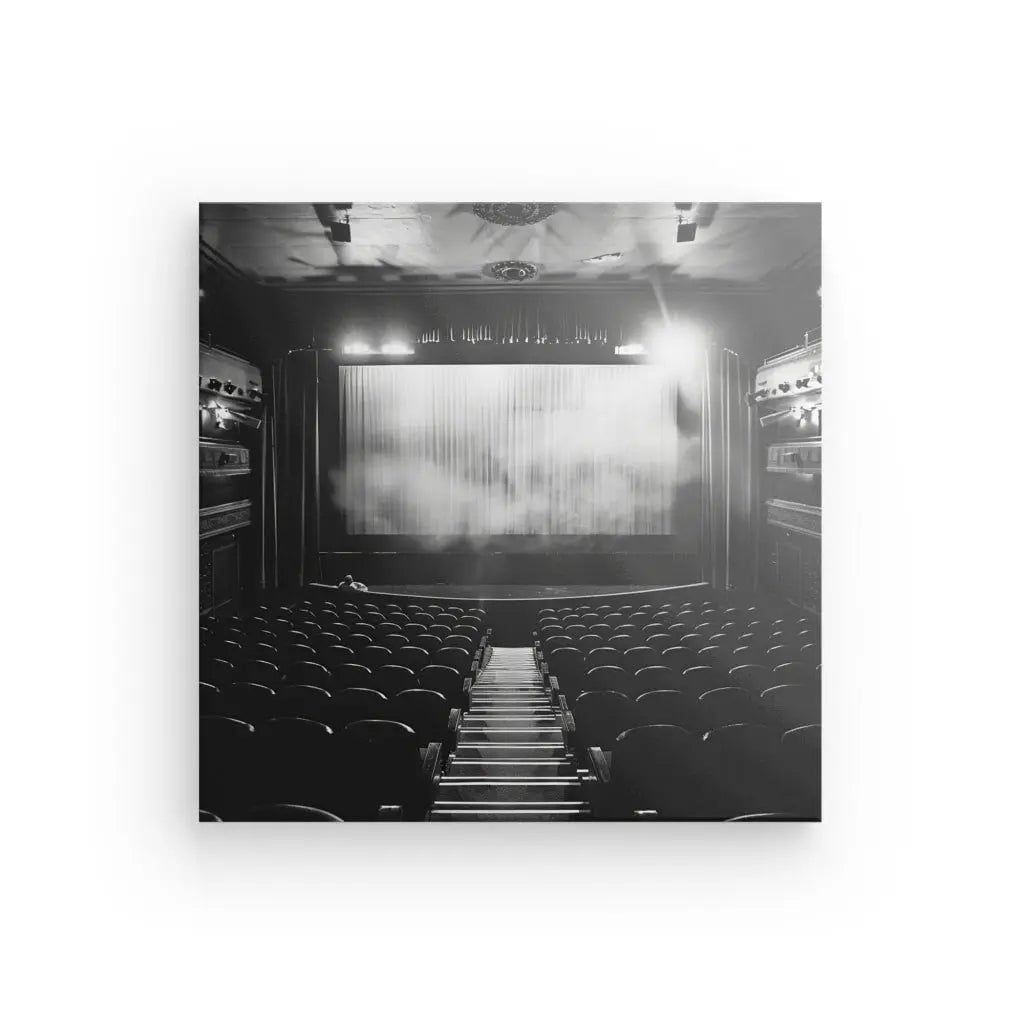 Tableau Théâtre Vide Scène Rétro Noir et Blanc - #tag1# - #tag2# 