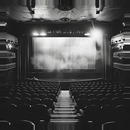 Tableau Théâtre Vide Scène Rétro Noir et Blanc - #tag1# - #tag2# 