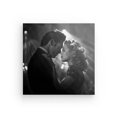 Tableau Scène Amour Baiser Noir et Blanc - #tag1# - #tag2# 