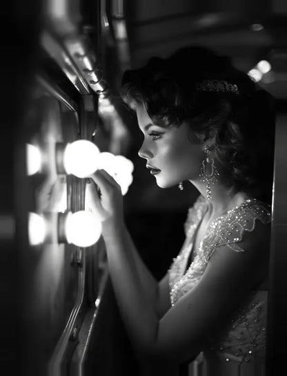 Tableau Pin up Femme Rétro Noir et Blanc - #tag1# - #tag2# 