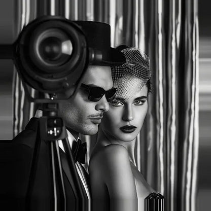 Tableau Photo Mannequin Rétro Studio Noir et Blanc - #tag1# - #tag2# 