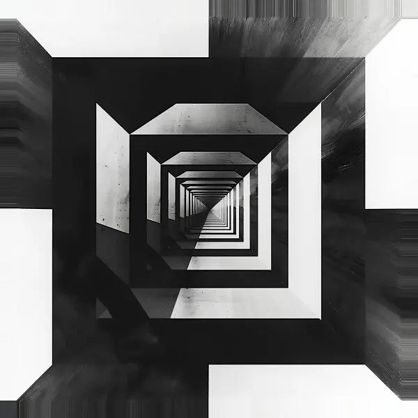Tableau Contraste Géométrique Noir et Blanc - #tag1# - #tag2# 