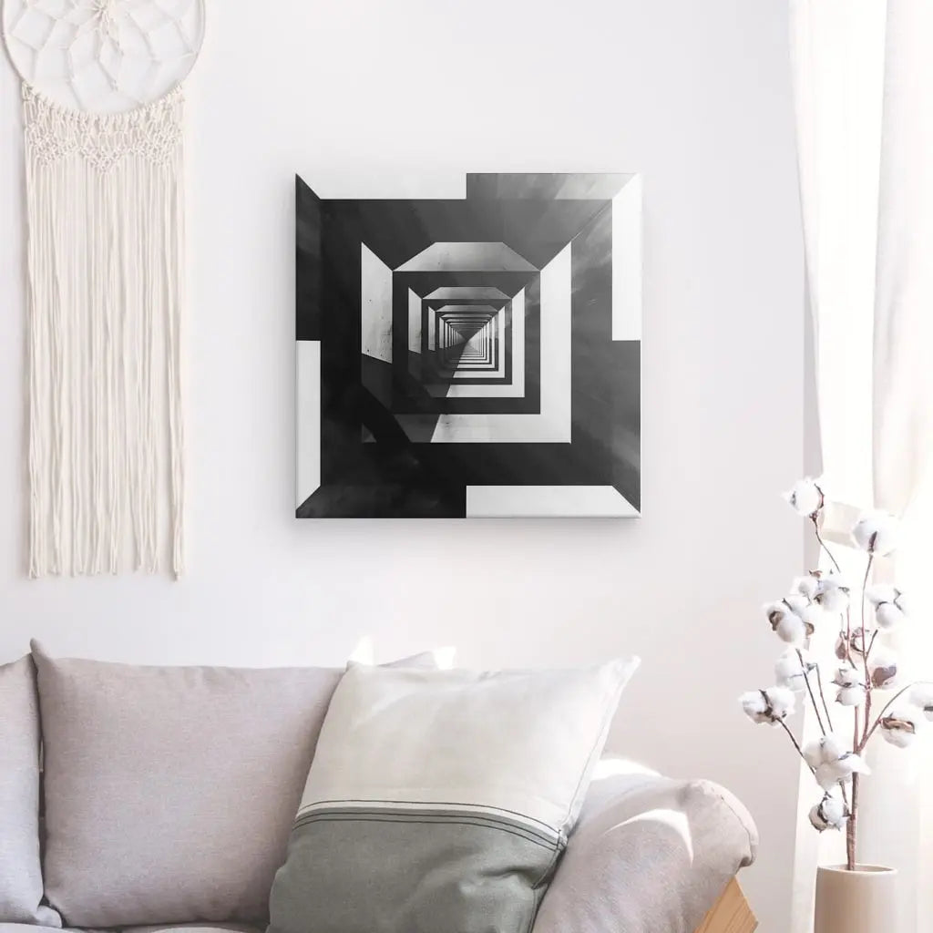 Tableau Contraste Géométrique Noir et Blanc - #tag1# - #tag2# 