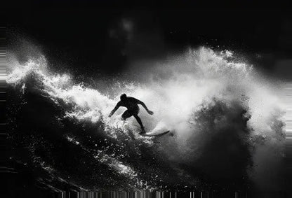 Tableau Surf  Océan Noir et Blanc - #tag1# - #tag2# 