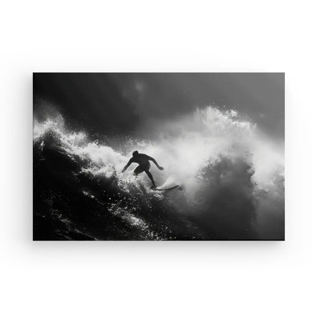 Tableau Surf  Océan Noir et Blanc - #tag1# - #tag2# 