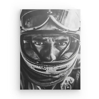 Tableau Motard Casque Noir et Blanc - #tag1# - #tag2# 
