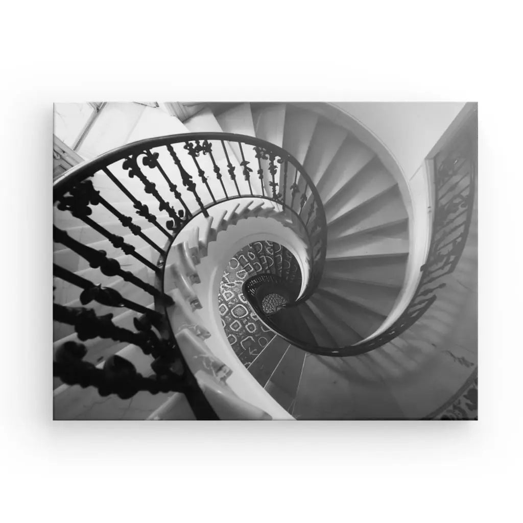 Tableau Escalier Spirale Noir et Blanc - #tag1# - #tag2# 
