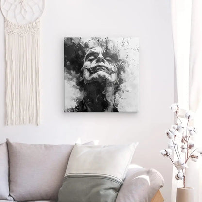Tableau Joker Art Abstrait Noir et Blanc - #tag1# - #tag2# 