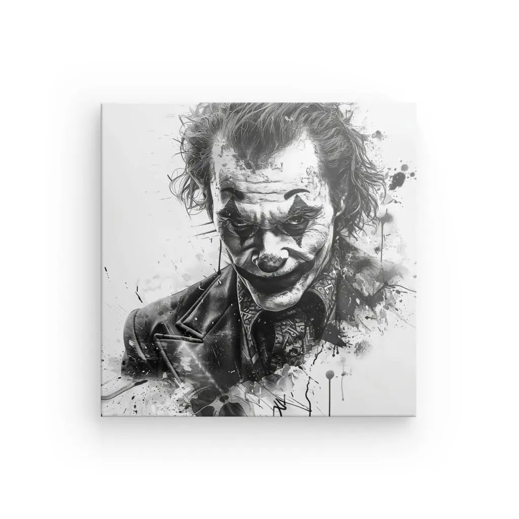 Tableau Portrait Moderne Joker Batman Noir et Blanc - #tag1# - #tag2# 