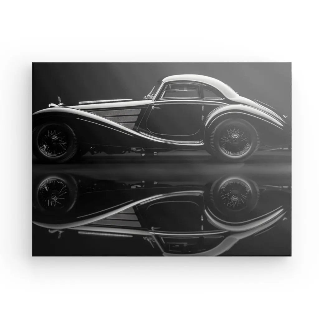 Tableau Voiture Vintage Luxe Automobile Noir et Blanc - #tag1# - #tag2# 
