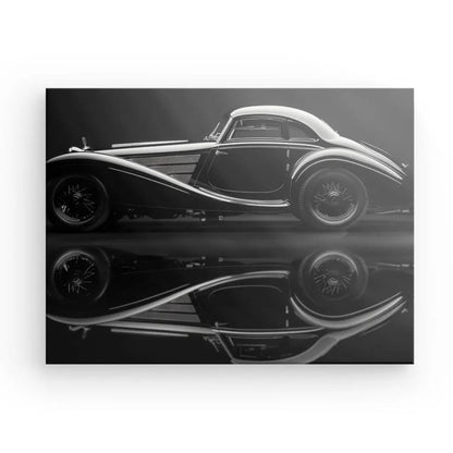 Tableau Voiture Vintage Luxe Automobile Noir et Blanc - #tag1# - #tag2# 
