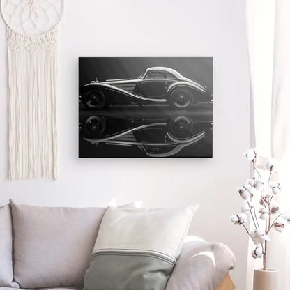 Tableau Voiture Vintage Luxe Automobile Noir et Blanc - #tag1# - #tag2# 