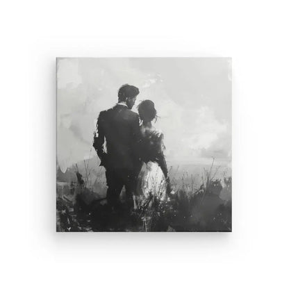 Tableau Couple Nature Peinture Noir et Blanc - #tag1# - #tag2# 