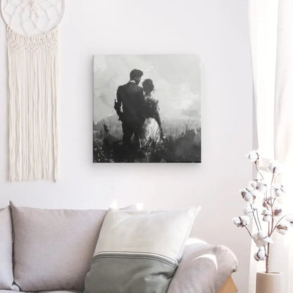 Tableau Couple Nature Peinture Noir et Blanc - #tag1# - #tag2# 