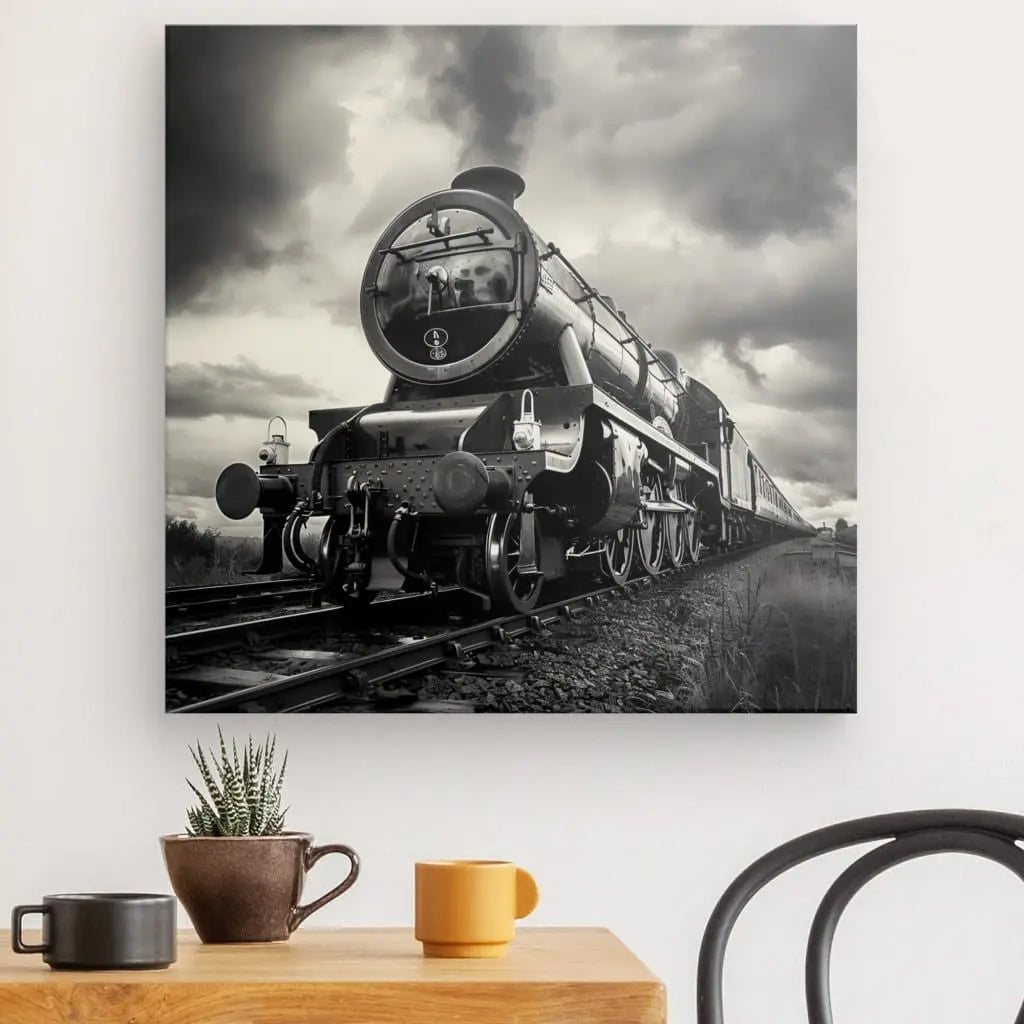 Tableau Locomotive Vapeur Noir et Blanc - #tag1# - #tag2# 